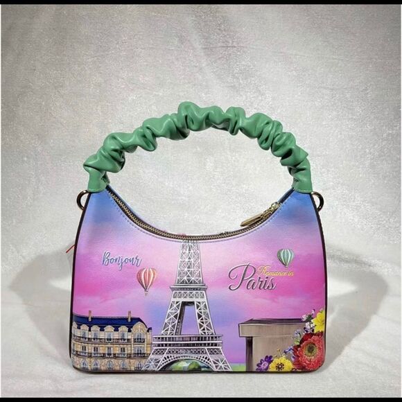 Nicole Lee Handbags - Nicole Lee “Romance in Paris” Scrunchie Shoulder Bag